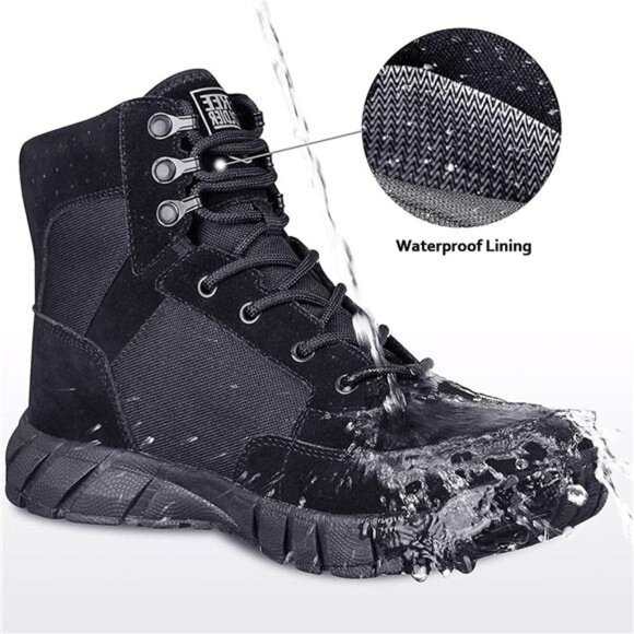 Men\'s Tactical Boots Waterproof Hiking Boots, 6 Inches Lightweight, Black main image 6